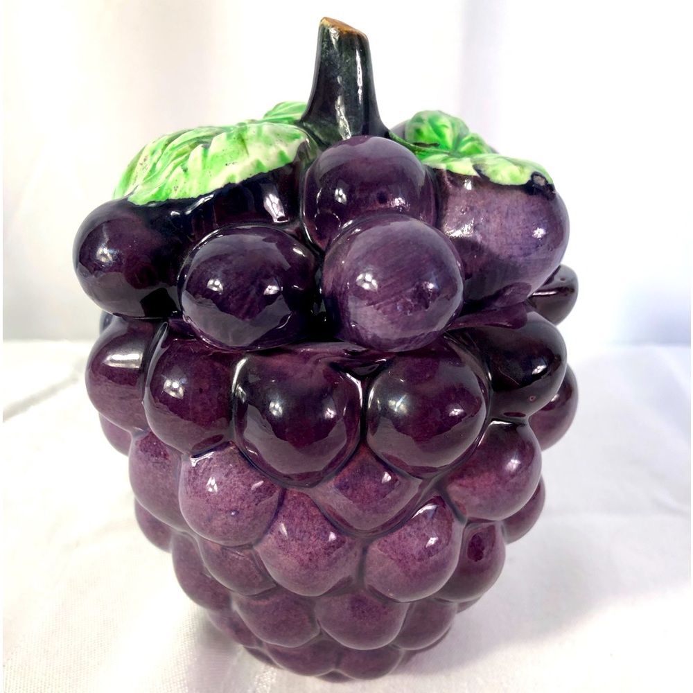 Vintage Antique Ceramic Adorable Hand-Painted Grape Server CLEAN! & GREAT COND!